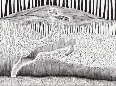 Print of Abstract Animal Drawings by Andrea Goodman