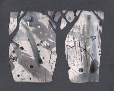 Print of Abstract Tree Mixed Media by Andrea Goodman