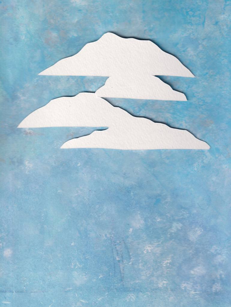 Blue Sky four clouds vertical - Print