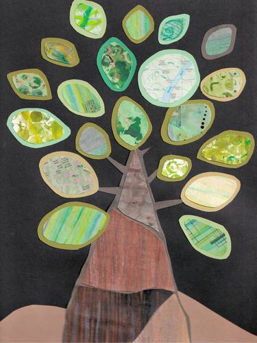 Print of Abstract Tree Collage by Andrea Goodman