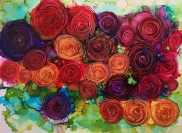 Print of Abstract Floral Drawings by SHARON KING