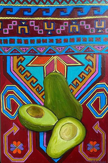 AVOCADO SYMBOL OF HELPING CHILDREN WITH AUTISM, boho-style decor of a specialized center for helping special children. thumb