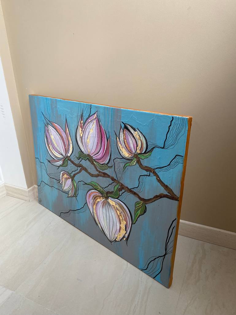 Original Abstract Expressionism Botanic Painting by Marta Abdullaeva