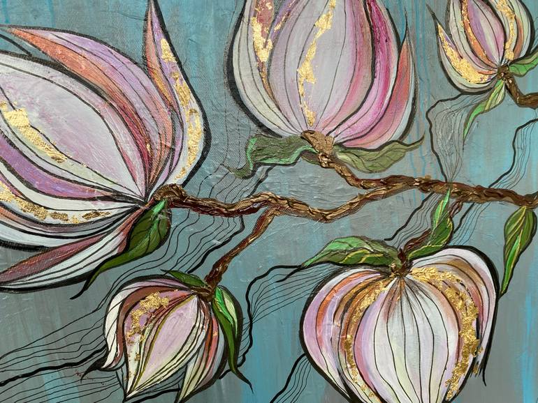 Original Abstract Expressionism Botanic Painting by Marta Abdullaeva