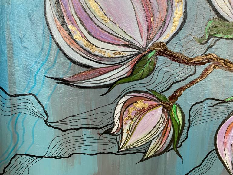 Original Abstract Expressionism Botanic Painting by Marta Abdullaeva