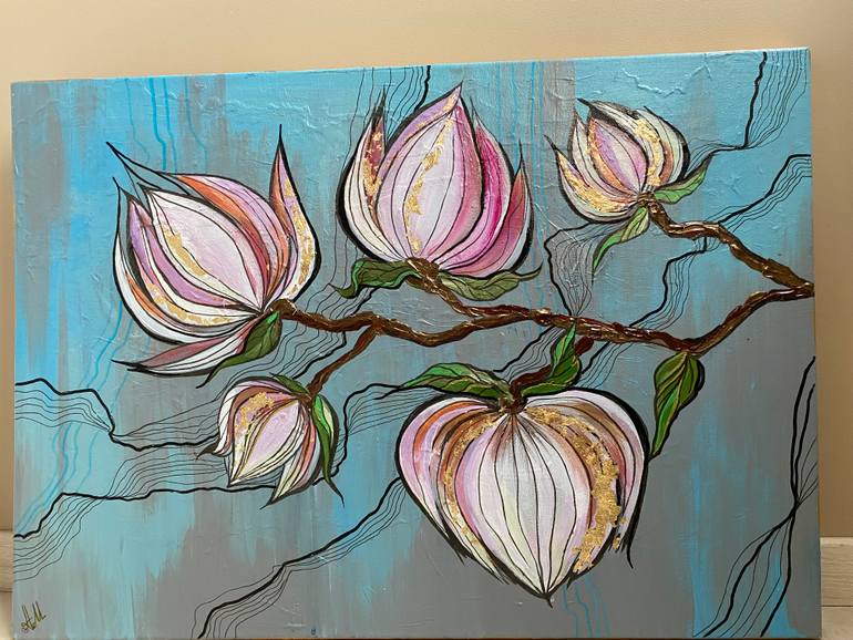 Original Abstract Expressionism Botanic Painting by Marta Abdullaeva