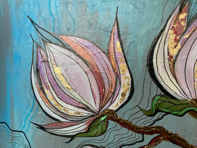 Original Abstract Expressionism Botanic Painting by Marta Abdullaeva