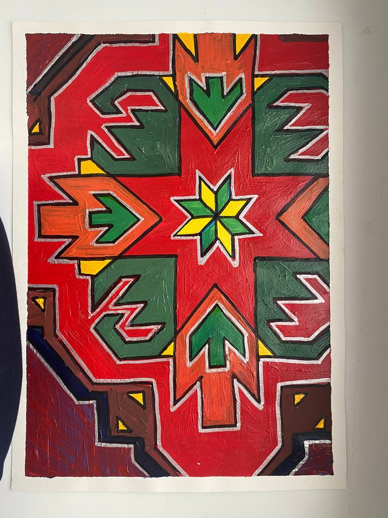 Original Art Deco Geometric Painting by Marta Abdullaeva