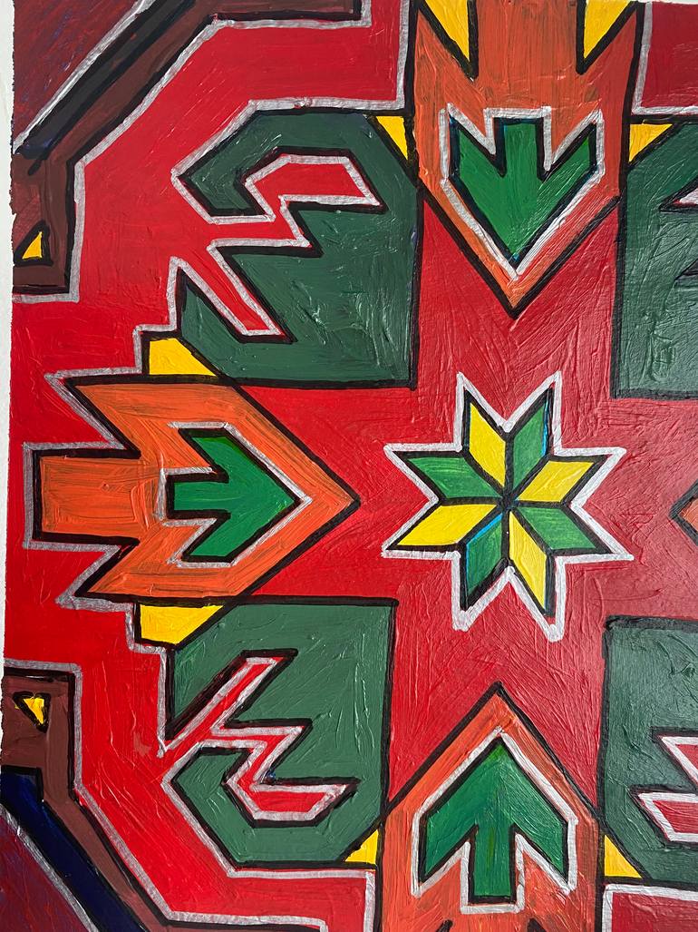 Original Art Deco Geometric Painting by Marta Abdullaeva