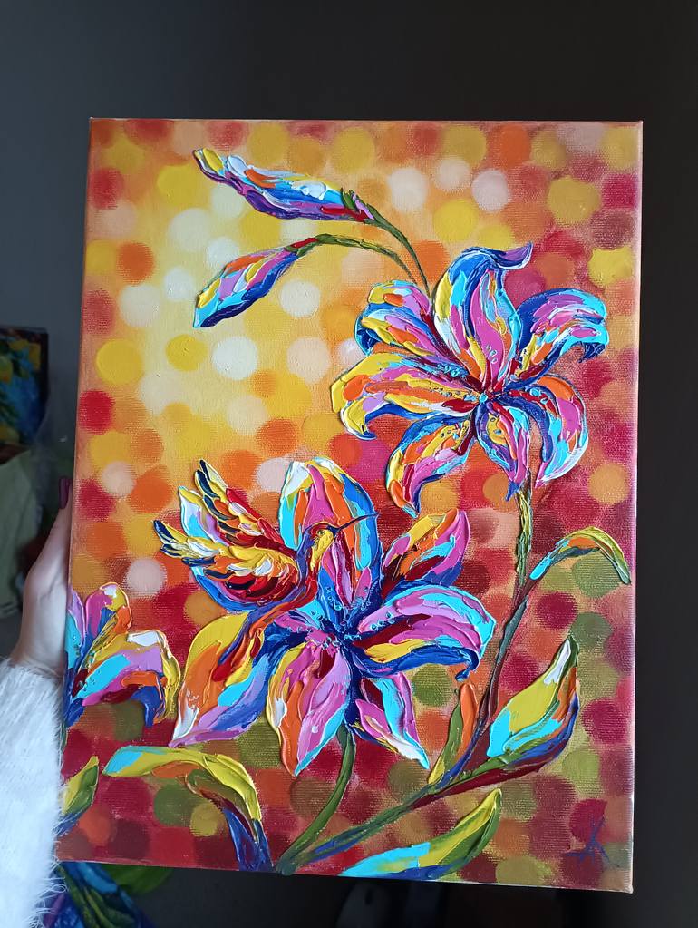 Original Abstract Expressionism Floral Painting by Anastasia Kozorez