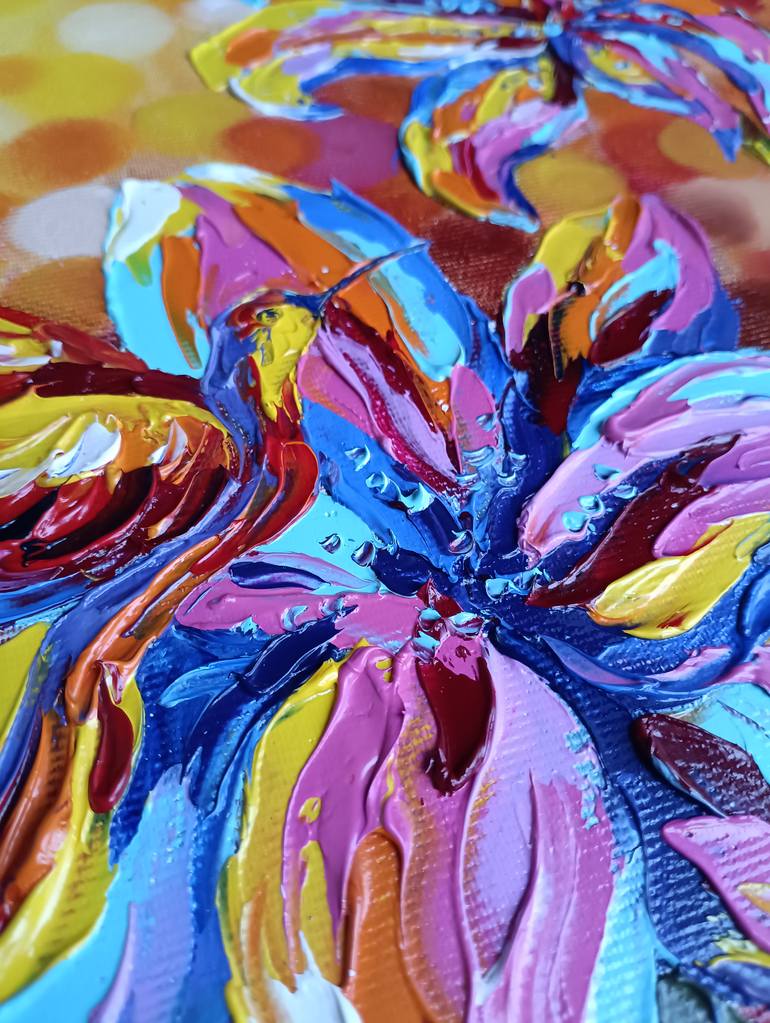 Original Abstract Expressionism Floral Painting by Anastasia Kozorez