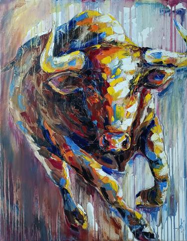 Original Abstract Animal Painting by Anastasia Kozorez