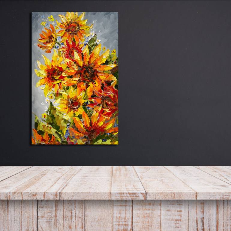 Original Impressionism Floral Painting by Anastasia Kozorez