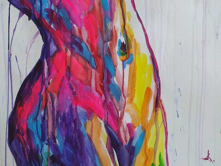 Original Abstract Erotic Painting by Anastasia Kozorez