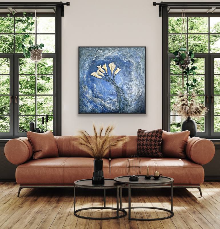 Original Abstract Expressionism Botanic Mixed Media by Irina Ges