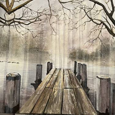 Original Abstract Expressionism Landscape Mixed Media by Irina Ges
