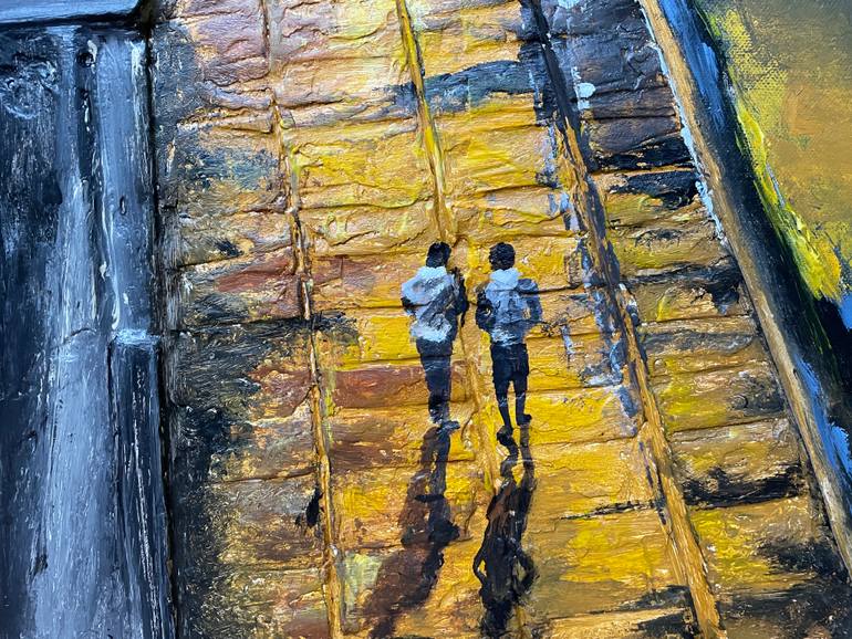 Original Abstract Cities Mixed Media by Irina Ges