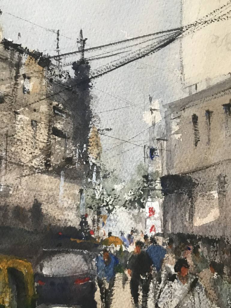 Original Impressionism Cities Painting by Seena Mani