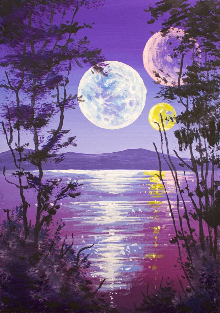 Aesthetic night vibe painting Painting by N art