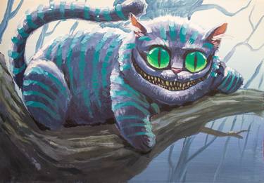 Cheshire cat from Alice in wonderland cute dark creepy painting thumb