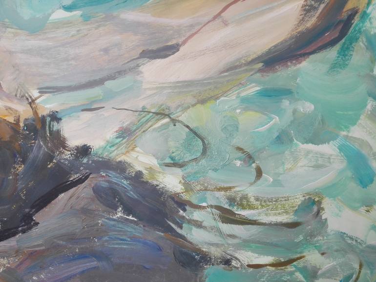 Original Expressionism Beach Painting by C R Y P T I D