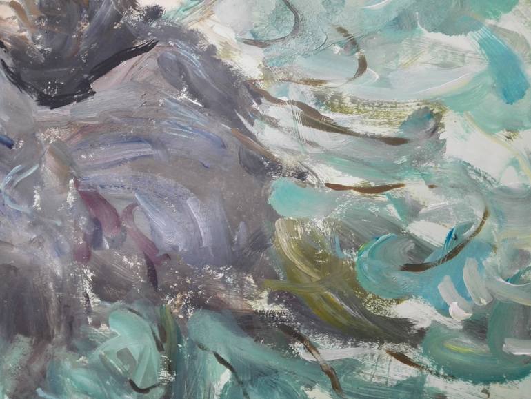 Original Expressionism Beach Painting by C R Y P T I D