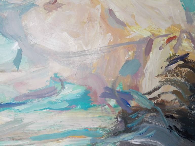 Original Expressionism Beach Painting by C R Y P T I D