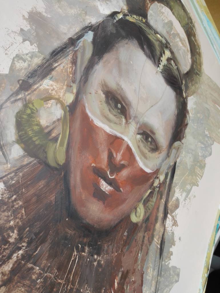 Original Expressionism People Painting by C R Y P T I D