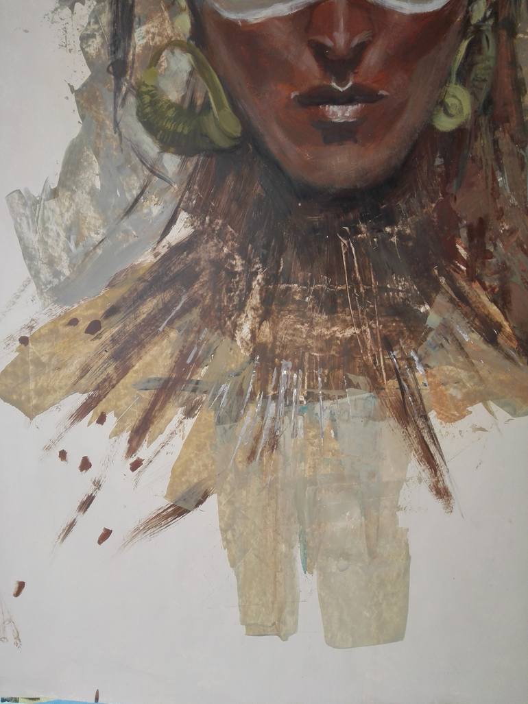 Original Expressionism People Painting by C R Y P T I D
