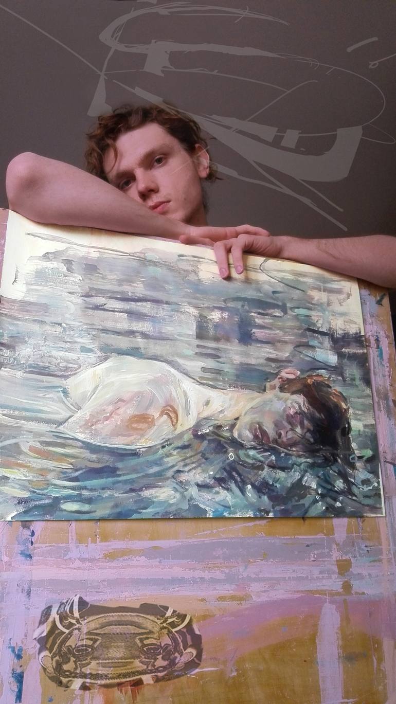 Original Conceptual People Painting by C R Y P T I D