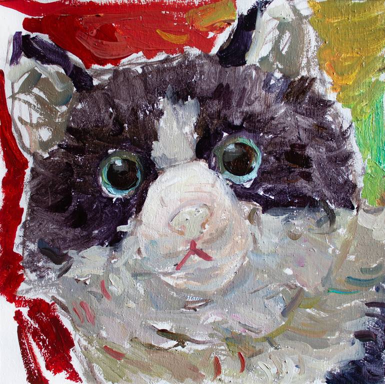 Halloween party wall decor black cat ghost Oil painting Printed on canvas 