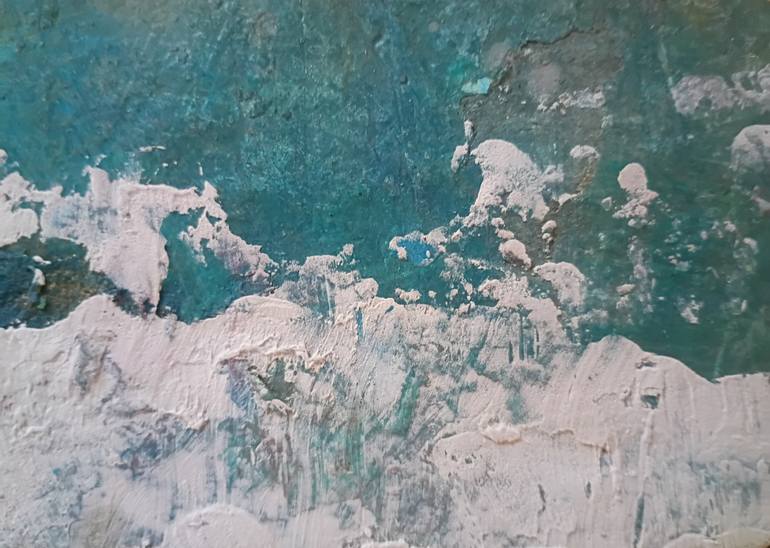 Original Nature Painting by Angel Boy | Abstract Expressionism Art on Pressed Cardboard | Lu Ya noHai (Tabigarasu no Umi - The Lone Traveler's Sea)