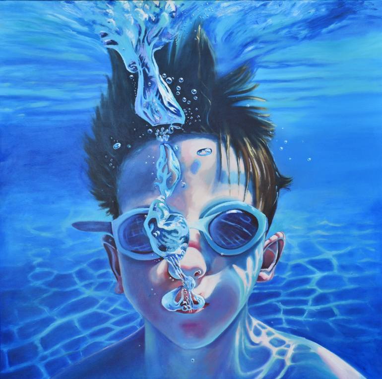 Daniel with Goggles Painting by sarah Gidden | Saatchi Art