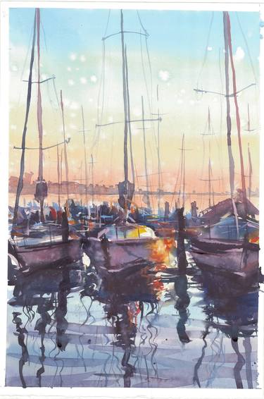 Print of Yacht Paintings by Vitali Manjul