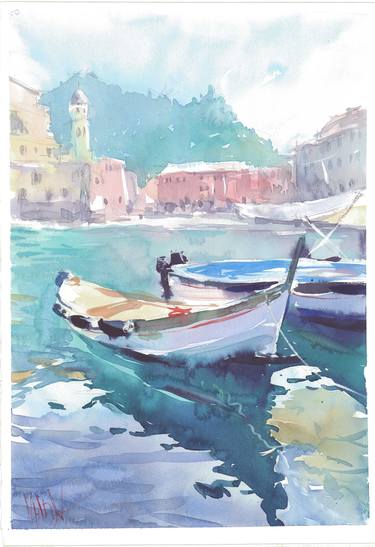 Print of Impressionism Boat Paintings by Vitali Manjul