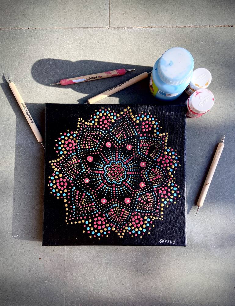 Traditional Dot Mandala Painting by Sakshi Bhatt | Saatchi Art