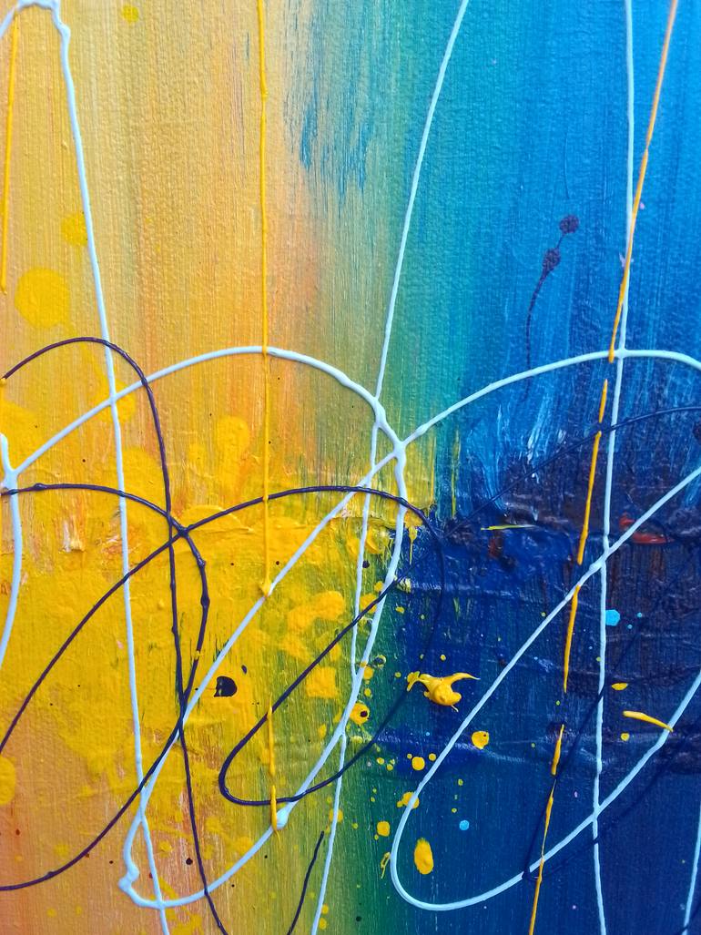 Original Abstract Expressionism Abstract Painting by Samuel  Kizza