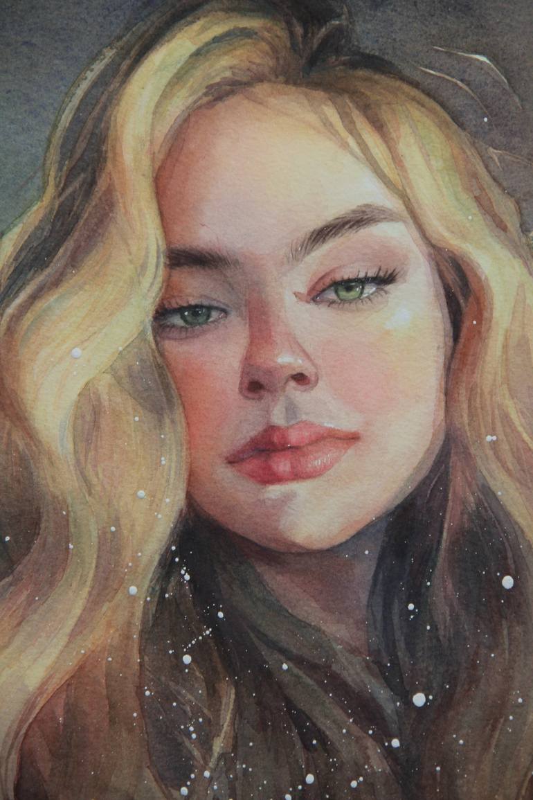 Original Illustration Portrait Painting by Alina Shangina