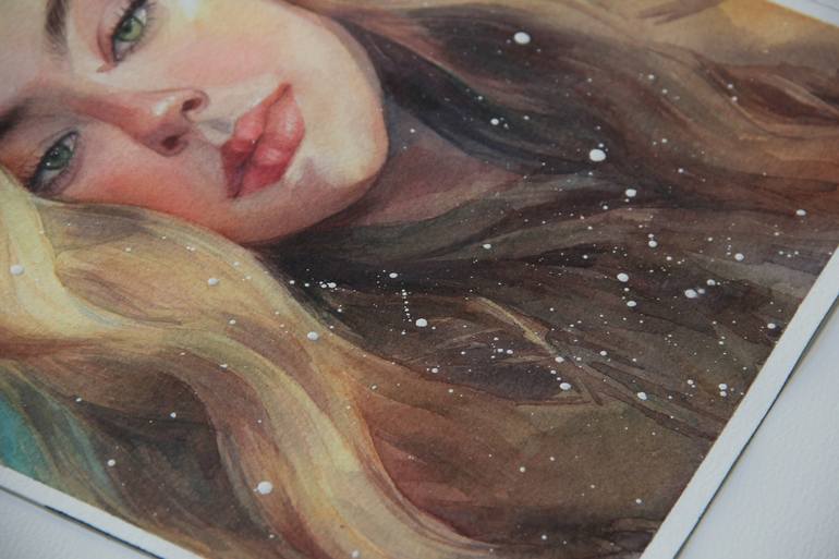 Original Illustration Portrait Painting by Alina Shangina