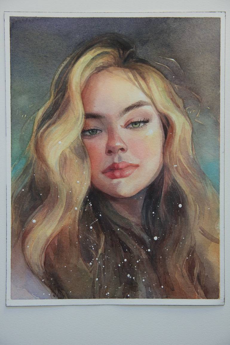 Original Illustration Portrait Painting by Alina Shangina