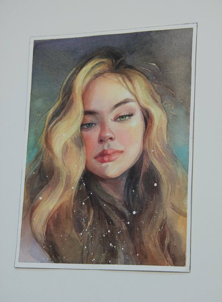 Original Illustration Portrait Painting by Alina Shangina