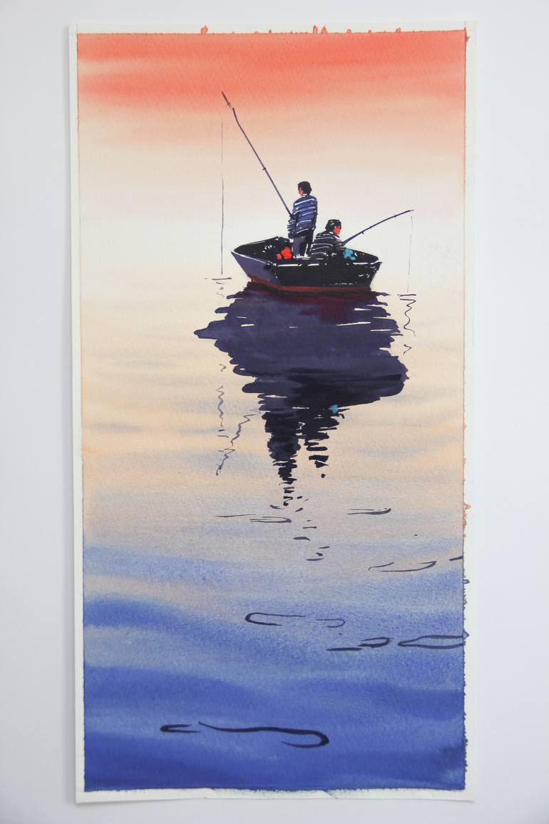 Original Figurative Seascape Painting by Alina Shangina