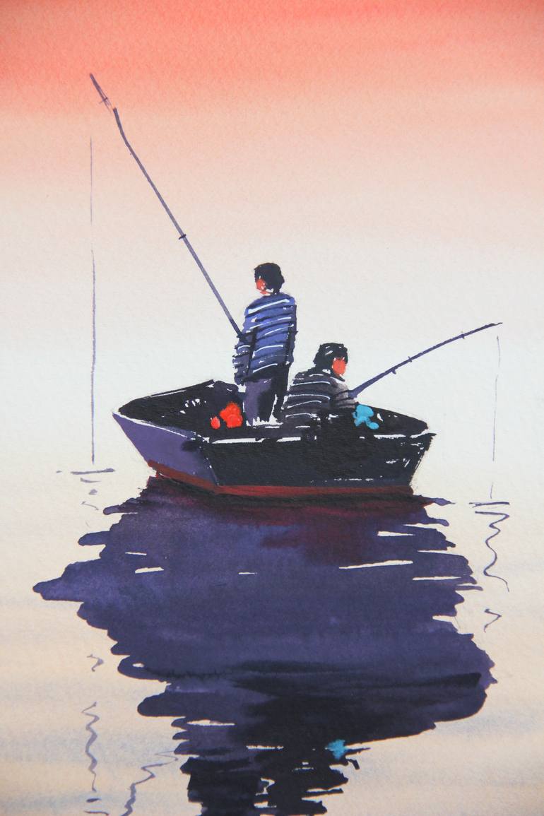 Original Figurative Seascape Painting by Alina Shangina