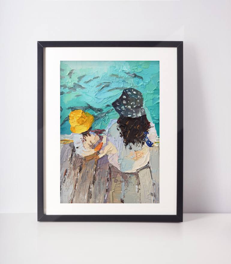 Original Folk Family Painting by Alina Shangina
