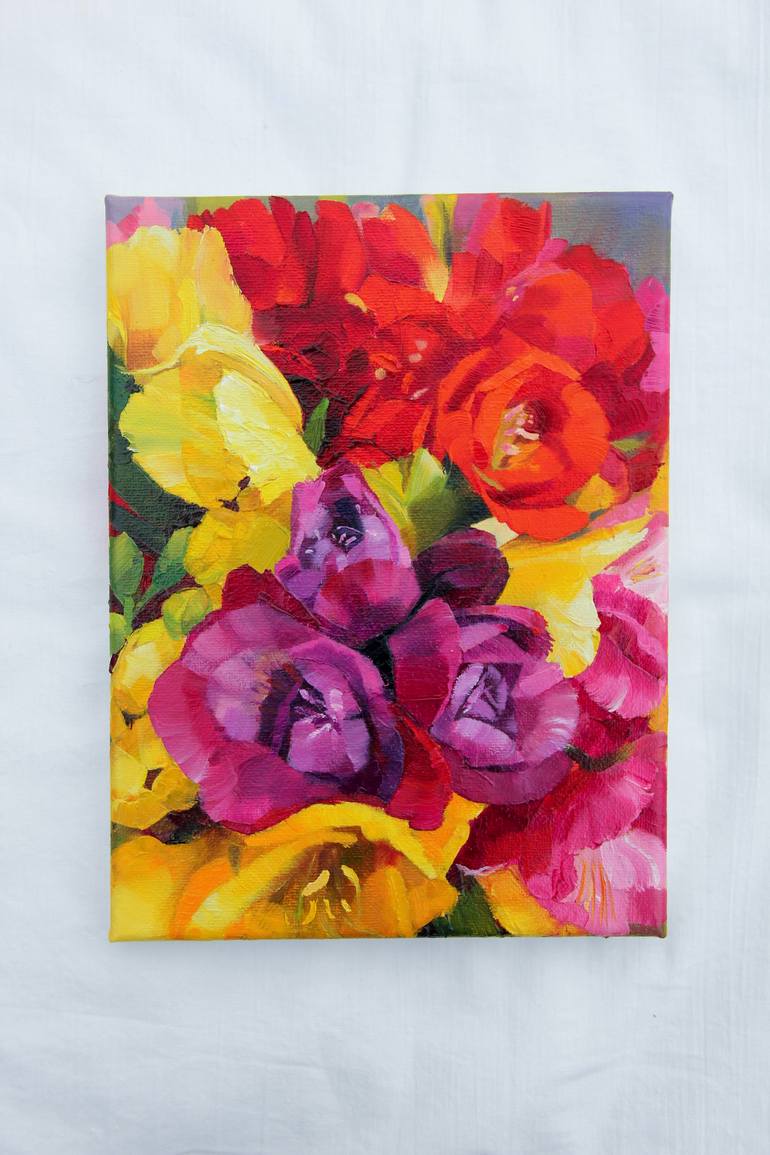 Original Impressionism Floral Painting by Alina Shangina