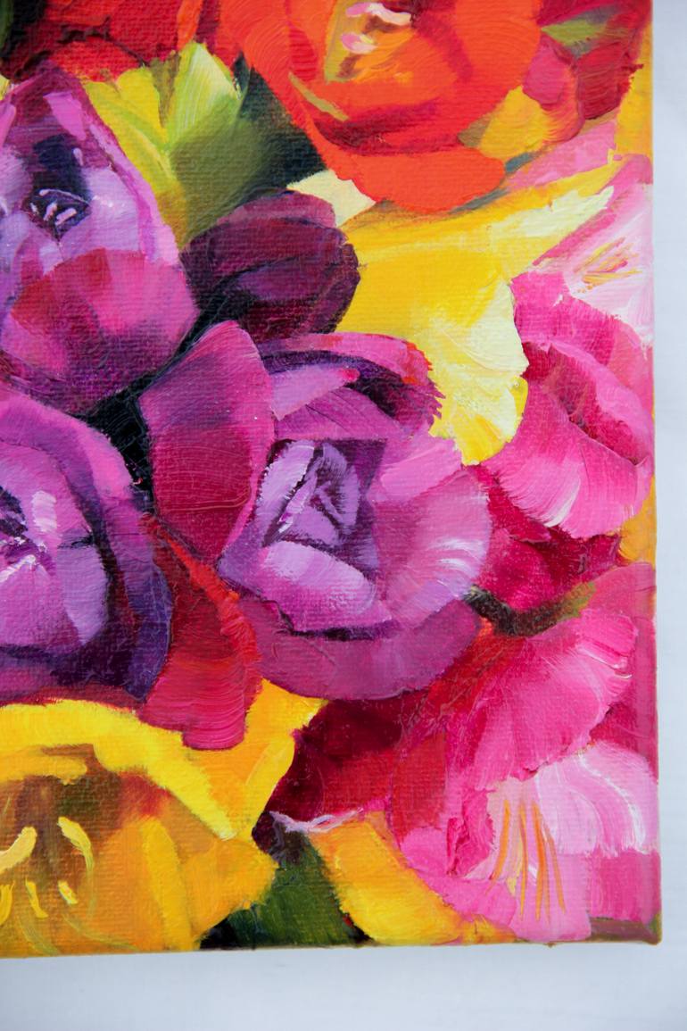 Original Impressionism Floral Painting by Alina Shangina