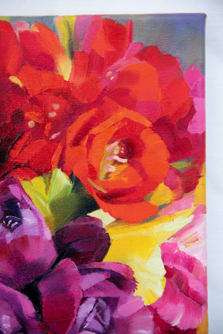 Original Impressionism Floral Painting by Alina Shangina