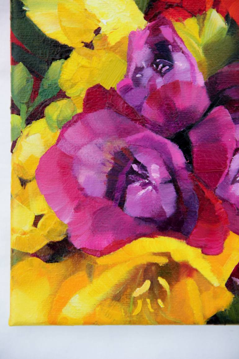 Original Impressionism Floral Painting by Alina Shangina