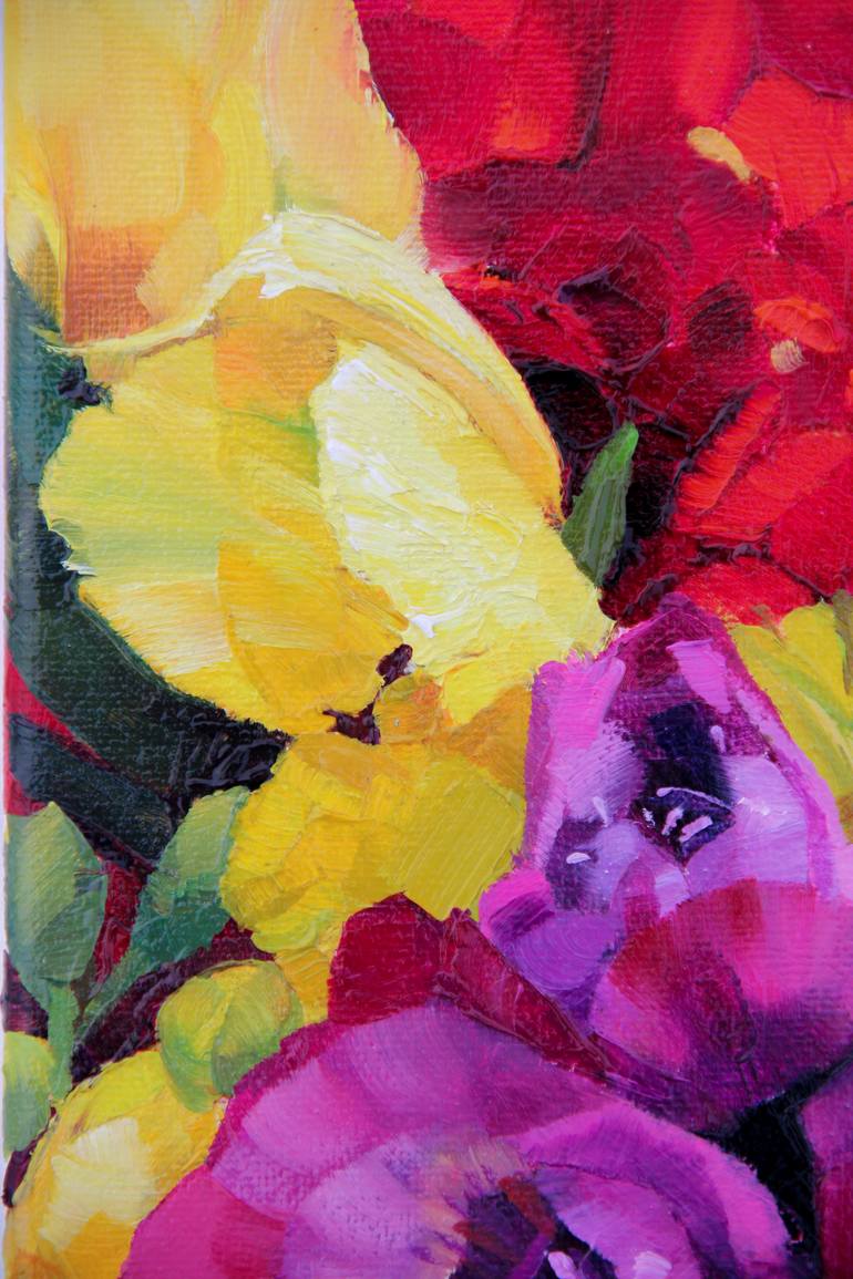 Original Impressionism Floral Painting by Alina Shangina