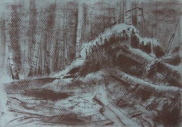 Original Fine Art Landscape Drawing by Alina Shangina